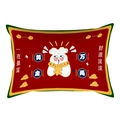 Chinese New Year festive red rectangular lumbar pillow cover with cartoon lucky motifs - Cover Only / Instant Wealth Style (CRS24-15)