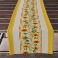 Chemin de table en lin avec motifs de tournesols et bordure jaune pour décor de table - Style Bordure Jaune Tournesol (ZQ11-4)