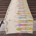 Easter table runner with watercolor gnome and carrot pattern on linen fabric - Hand-drawn Gnome with Carrot Style (ZQ10-9)
