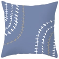 Housse de coussin géométrique abstraite bleu et violet avec des lignes dorées - Lignes d'Art Abstrait (DRD373-1)