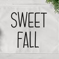 Tovaglietta in lino bianco crema con stampa Sweet Fall su legno rustico - Sweet Fall (CD11-27)