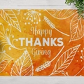 Autumn Thanksgiving placemat with orange watercolor finish and Happy Thanksgiving text - Gradient Thanksgiving (CD12-40)