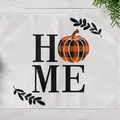 Sottopiatto del Ringraziamento con scritta HOME e motivo a zucca a scacchi arancione - Home zucca Buffalo a scacchi (CD11-29)