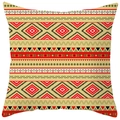 Funda de cojín bohemia con patrones geométricos tribales y estampados étnicos coloridos - Geométrico Rojo Crema Verde Negro (DRS17-2) / 45x45cm Poliéster Solo Funda