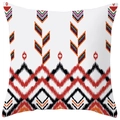 Funda de cojín étnica bohemia con patrones geométricos coloridos y diseño de zigzag - Poliéster Doble Cara Sin Núcleo