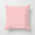 Detailed view of pink and white horizontal striped square cushion cover in Nordic style - 45*45cm (No Insert) / Pink White Wide Stripe Minimalist (CRD56-20)
