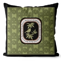 Funda de cojín de terciopelo verde vintage con ave y patrones geométricos - CRD55-3 / 45x45cm