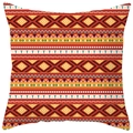 Detail der böhmischen geometrischen Muster auf dem Kissenbezug aus Pfirsichhautgewebe - Rot Orange Gelb Mehrschichtige Raute (DRS17-6) / 45x45cm Polyester Nur Bezug