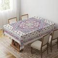 Detailed pattern showing the Bohemian mandala and paisley motifs on this floral tablecloth - Zb06-15 / 40*60cm Small Towel