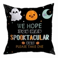 Halloween throw pillow cover with cartoon ghost and pumpkin patterns on black background - 45x45cm / Black Background Cartoon Mix (DRD295-23)