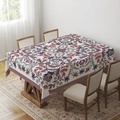 Detail of bohemian rectangle tablecloth with navy blue and burgundy floral patterns - Zb06-8 / 40*60cm Small Towel