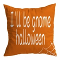 Orange Halloween gnome pillowcase with white text and spider web pattern decor - 45x45cm / Orange Background White Text Web (DRD295-26)