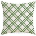 Federa per cuscino in lino a quadretti geometrici verde e bianco per divano di casa - 45x45 cm / Quadretti Gingham Classici Verde Bianco (YMD311-3)