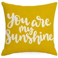 Fodera per cuscino in lino giallo con stampa bianca You Are My Sunshine per divano - Stile Slogan Sunshine (YMD309-1) / 45x45cm