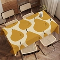 Detailed view of cream rectangular tablecloth with yellow pear print on a dining table - Zb08-17 / 40*60cm Small Towel
