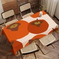 Detail of artistic persimmon pattern on thick linen tablecloth for home dining room decor - Zb08-14 / 40*60cm Small Towel