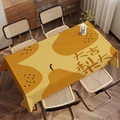 Detail of yellow velvet tablecloth featuring large pear prints and festive lucky text - Zb08-8 / 40*60cm Small Towel