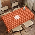 Lebhafte orangefarbene Tischdecke aus Flanell mit Persimone-Muster und Glücksbotschaften - 40x60 / Volles Kaki-Muster (ZB08-3)