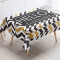 Modern marble style tablecloth with black and gold chevron patterns and HELLO print - Zb14-3 / 40*60cm Small Towel