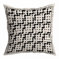 Federa geometrica moderna bianca e nera con citazioni sulla vita su sfondo bianco - Patchwork Geometrico Bianco e Nero (Citazione Felicità)
