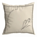 European vintage luxury pillow cover with black minimalist tulip and slogan - Minimalist Tulip Line Art (ENJOY EVERY DAY)