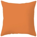 Minimalist square orange decorative pillowcase in smooth plain weave fabric for sofa - Solid Orange Style (CRS29-12) / 18x18 Inch