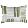 Macro detail of geometric grey-green and lavender striped lumbar pillowcase fabric - 30x50cm Without Insert / CRD63-38 Style