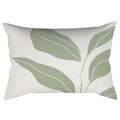 Close-up of sage green leaf pattern on rectangular lumbar pillow case in nordic style - 30x50cm Without Insert / CRD63-27 Style