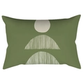 Detail of olive green lumbar pillowcase featuring minimalist abstract geometric patterns - 30x50cm Without Insert / CRD63-24 Style