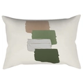 Macro shot of rectangular pillow cover with abstract green and beige geometric texture - 30x50cm Without Insert / CRD63-20 Style