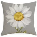 Linen decorative pillowcase featuring grey background and white daisy floral pattern - 45*45cm (No Insert) / Grey Large Daisy Style (YMD355-4)