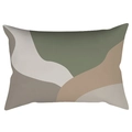Minimalist Nordic sage green geometric lumbar pillow cover with abstract wave pattern - 30x50cm Without Insert / CRD63-4 Style