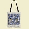 Βαμβακερή τσάντα William Morris με μπλε και κίτρινα λουλούδια και μαύρα λουράκια ώμου - Μπλε και Κίτρινο Ανθικό (FBD002-14)