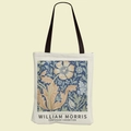 Βαμβακερή τσάντα tote με φλοράλ σχέδιο William Morris και μαύρα λουράκια ώμου - Μπλε και Ανοιχτό Ροζ Ανθικό (FBD002-16)
