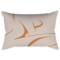 Dettaglio del motivo geometrico astratto arancione nordico sulla federa lombare - 30cm x 50cm / Linee Arancioni d'Arte Minimalista (CRD62-17)