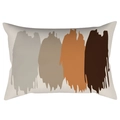 Fodera per cuscino lombare nordico con motivi geometrici astratti in arancione e grigio - 30cm x 50cm / Design Pennellata (CRD62-3)