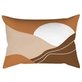 Fodera per cuscino nordica arancione con stampa astratta di montagne e paesaggi desertici - 30cm x 50cm / Immagini di Montagne del Deserto (CRD62-4)