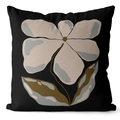 Square black throw pillow cover featuring abstract beige floral art and modern botanical pattern - 45*45cm (No Insert) / Black Modern Art Floral Style (CRS28-10)