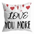 Peach skin pillowcase featuring LOVE YOU MORE text and hanging heart print pattern - Love You More Heart Print (DRD299-1)