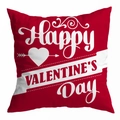 Rode kussensloop met witte Happy Valentine's Day hartopdruk voor bankdecoratie huis - Happy Valentine Rode Kunst (DRD299-9)