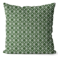 Funda de cojín cuadrada verde oscuro con patrón geométrico de rombos blancos sobre blanco - 45*45cm (Sin Relleno) / Estilo Cuadrícula Blanca Verde Oscuro (CRD64-1)