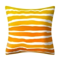 Waterproof linen throw pillow cover featuring yellow and orange watercolor stripes - 45x45cm / Watercolor Stripes (FSXM01-1)