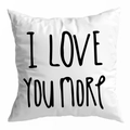 Witte kussensloop van perzikhuid met I LOVE YOU MORE-print voor de bankkussens - I LOVE YOU MORE Modern Wit (DRD299-22)