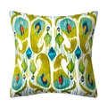 Waterproof linen throw pillow cover with vibrant watercolor abstract ikat patterns - 45x45cm / Ikat Print (FSXM01-4)