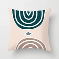 Moderne abstrakte Kissenhülle mit grünen Bögen und rosa geometrischem Muster - 45*45cm (Kein Inlett) / Nordisches Geometrisches Abstraktes Design (CRD56-4)