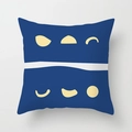 Nordic style decorative pillow case in navy blue with yellow abstract geometric pattern - 45*45cm (No Insert) / Navy Blue Yellow Geometric (CRD56-5)