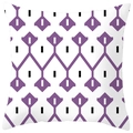 Ethnic geometric square pillowcase with purple diamond patterns on a white background - Purple Geometric Rhombus Style (CRS29-5) / 18x18 Inch