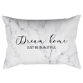 Housse de coussin lombaire en marbre avec impression Dream Home pour canapé moderne - Style DreamHome Marbre Blanc (DRD398-1)