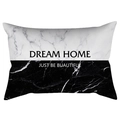 Housse de coussin lombaire moderne à motif marbre noir et blanc avec lettrage - Style DreamHome Marbre Patchwork Noir et Blanc (DRD398-3)
