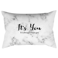 Housse de coussin lombaire rectangulaire à motif marbre avec texte It is You - Style ItIsYou Marbre Gris (DRD398-4)
